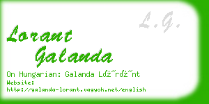 lorant galanda business card